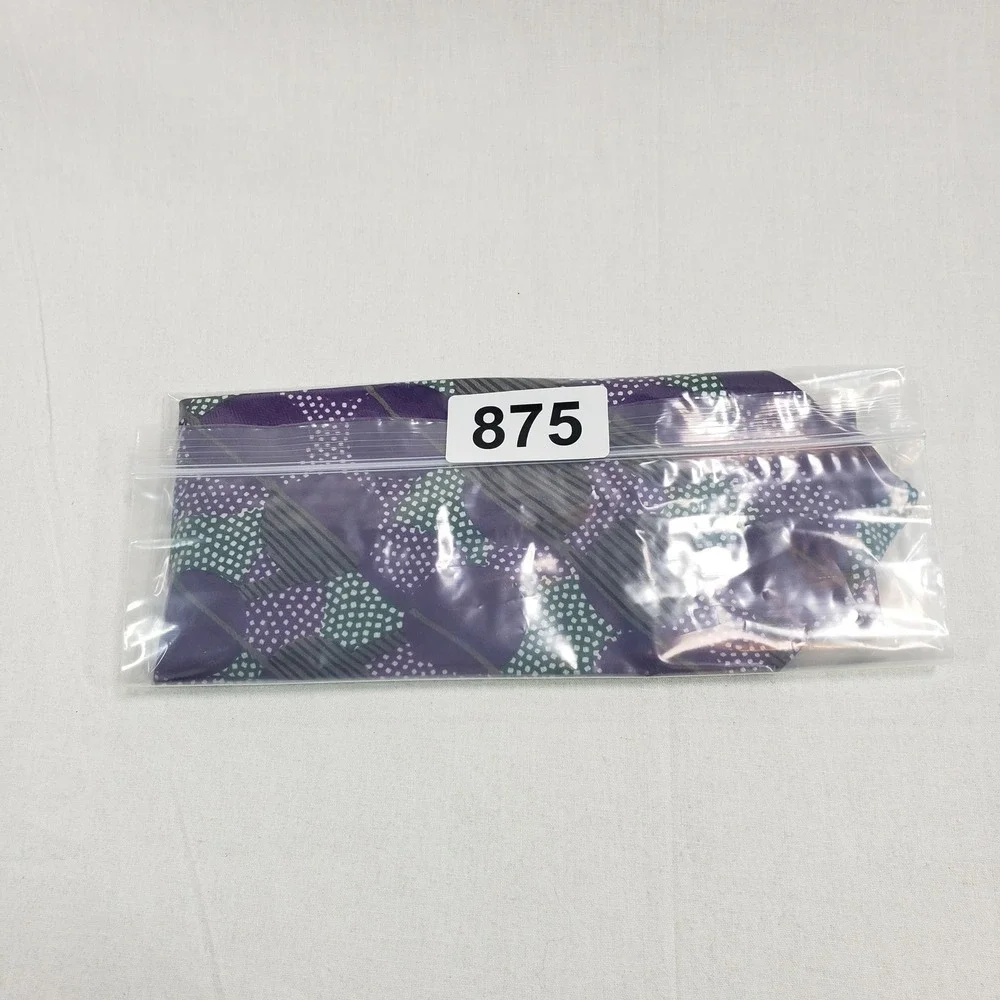 Bill Robinson Mens Geometric Abstract Silk Tie OS Purple Green Made in Italy‎